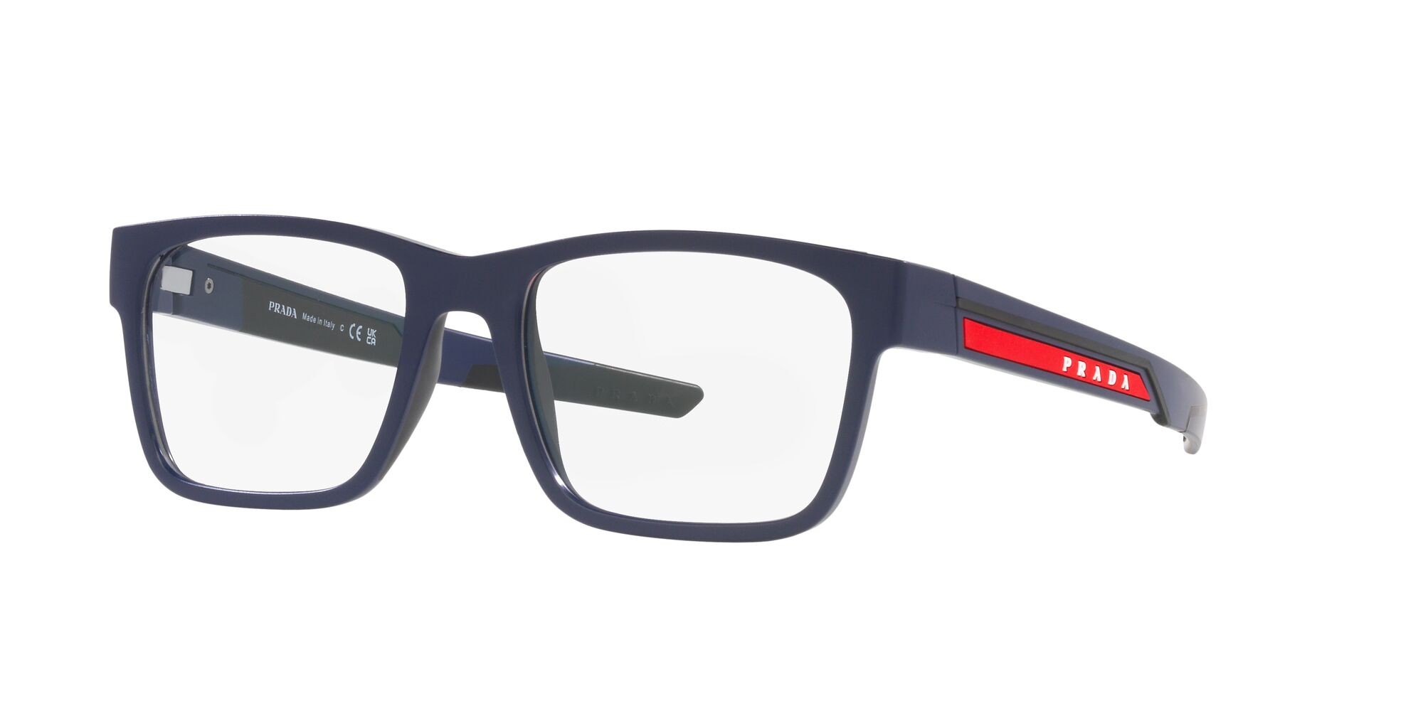 Eyeglasses Prada Linea Rossa PS 02PV (TFY1O1) color blu opaco shape square lenses lente demo