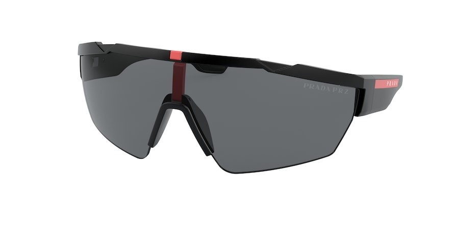 Sonnenbrillen Prada Linea Rossa PS 03XS (DG05Z1) farbe black rubber form unregelmäßig gläser polar grey