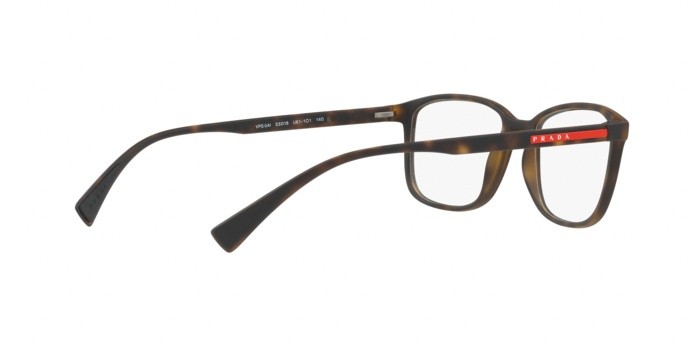 Brillen Prada Linea Rossa PS 04IV (U611O1) farbe havana rubber form rechteckig gläser demo lens