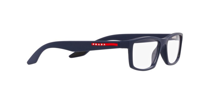 Occhiali da vista Prada Linea Rossa PS 04PV (U631O1) colore gomma blu forma rettangolare lenti lente demo