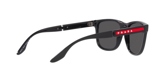 Sunglasses Prada Linea Rossa PS 04XS (1AB5S0) color black shape square lenses dark grey