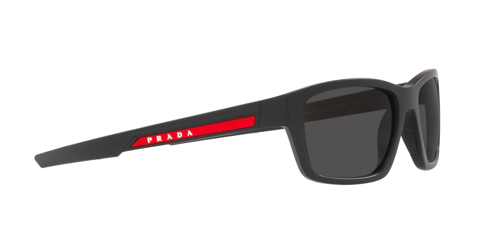 Sonnenbrillen Prada Linea Rossa PS 04YS (1BO06F) farbe nero opaco form unregelmäßig gläser grigio scuro