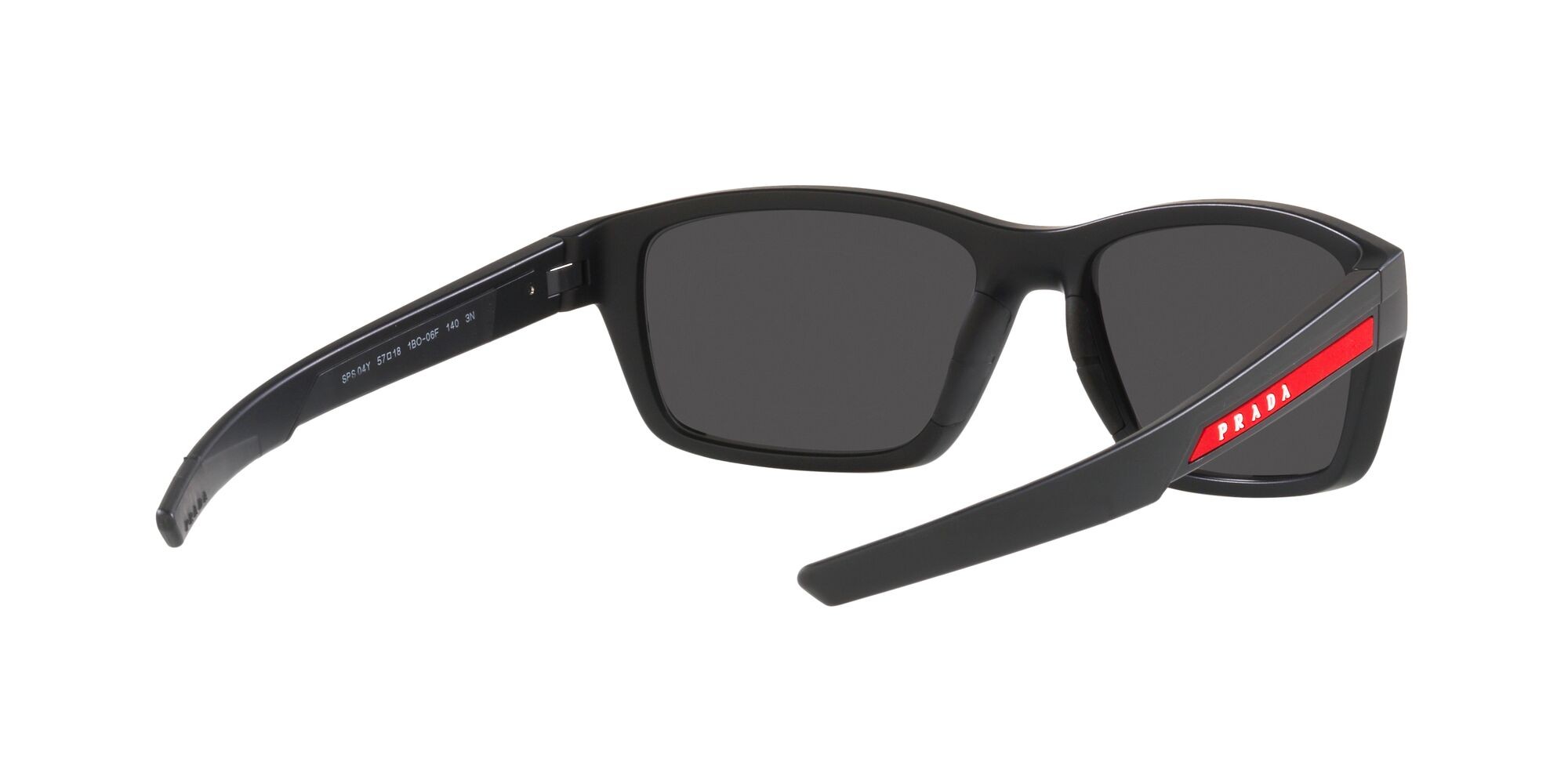 Sonnenbrillen Prada Linea Rossa PS 04YS (1BO06F) farbe nero opaco form unregelmäßig gläser grigio scuro