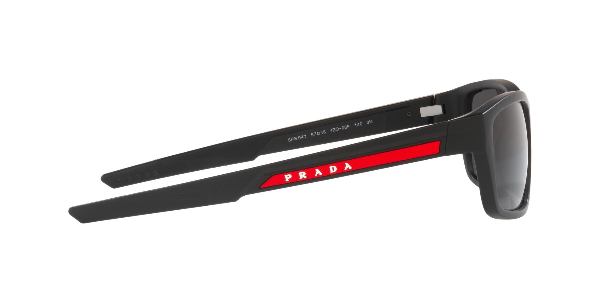 Sonnenbrillen Prada Linea Rossa PS 04YS (1BO06F) farbe nero opaco form unregelmäßig gläser grigio scuro