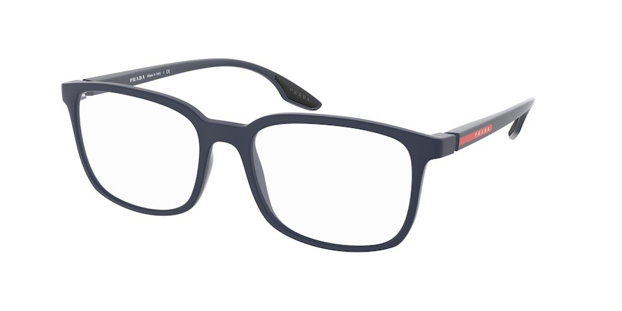 Brillen Prada Linea Rossa PS 05MV (TFY1O1) farbe blue rubber form quadratisch gläser demo lens