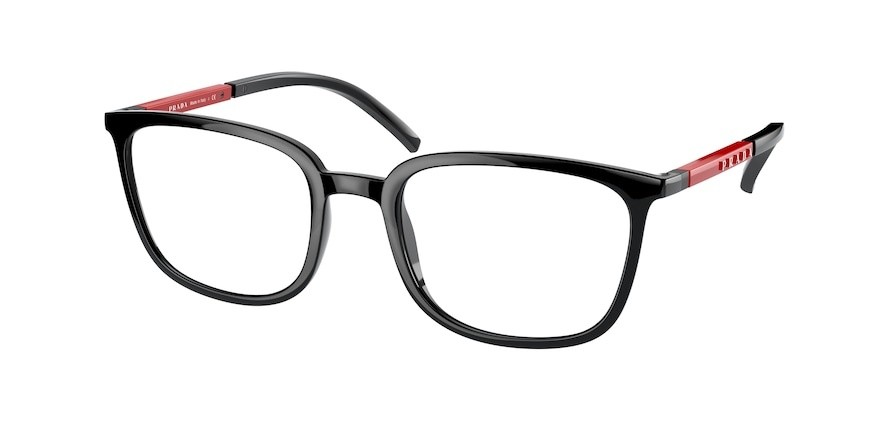 Brillen Prada Linea Rossa PS 05NV (1AB1O1) farbe black form quadratisch gläser demo lens
