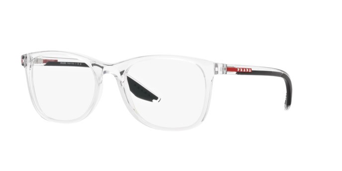 Occhiali da vista Prada Linea Rossa PS 05PV (2AZ1O1) colore cristallo forma quadrato lenti lente demo