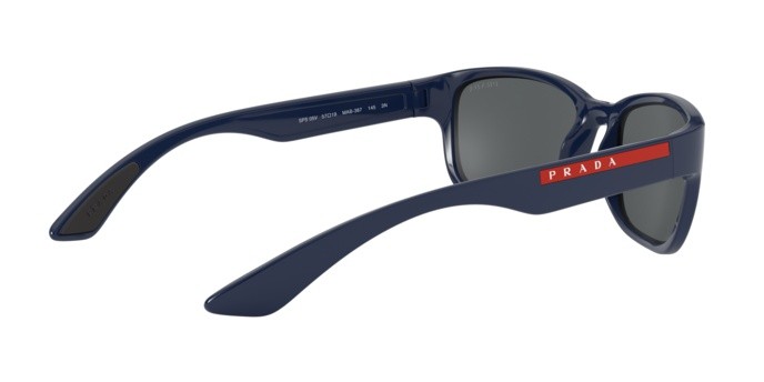 Sonnenbrillen Prada Linea Rossa PS 05VS (MAB387) farbe blue form quadratisch gläser dark grey external ar