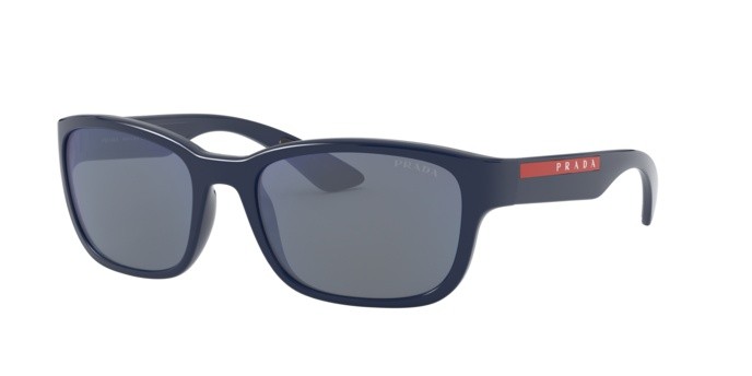 Sonnenbrillen Prada Linea Rossa PS 05VS (MAB387) farbe blue form quadratisch gläser dark grey external ar