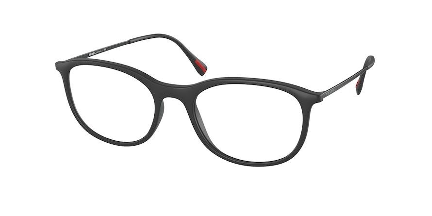 Brillen Prada Linea Rossa PS 06NV (DG01O1) farbe black rubber form oval gläser demo lens