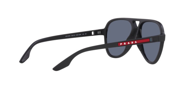 Sonnenbrillen Prada Linea Rossa PS 06WS (DG009R) farbe black rubber form aviator gläser blue