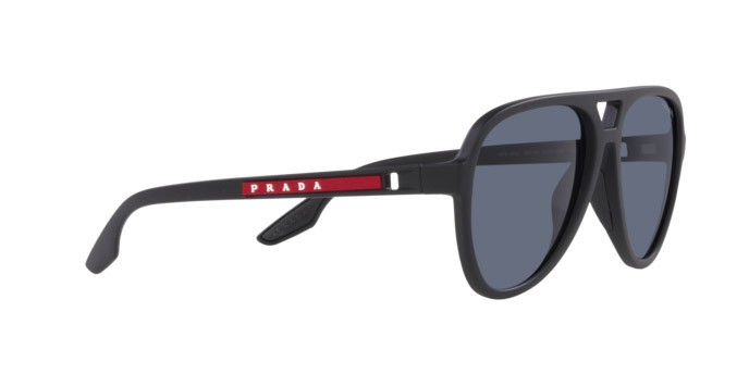 Sonnenbrillen Prada Linea Rossa PS 06WS (DG009R) farbe black rubber form aviator gläser blue