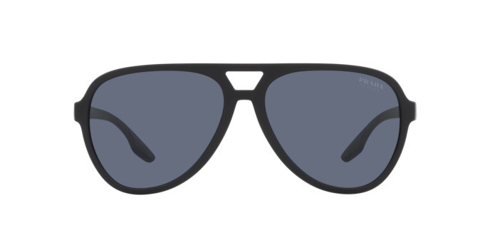 Sonnenbrillen Prada Linea Rossa PS 06WS (DG009R) farbe black rubber form aviator gläser blue