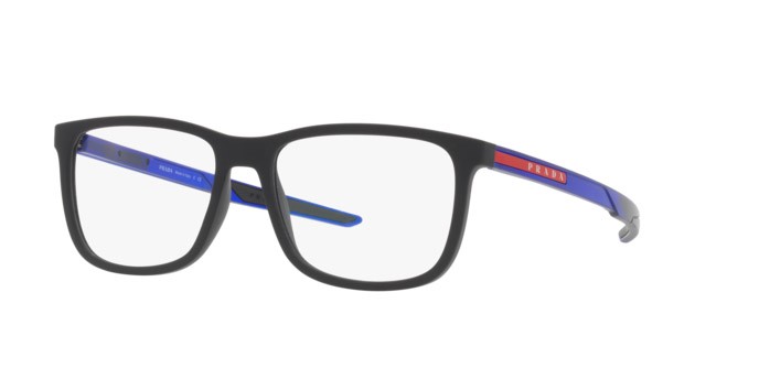 Brillen Prada Linea Rossa PS 07OV (15C1O1) farbe black rubber form quadratisch gläser demo lens