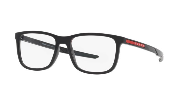 Eyeglasses Prada Linea Rossa PS 07OV (1AB1O1) color black shape square lenses demo lens