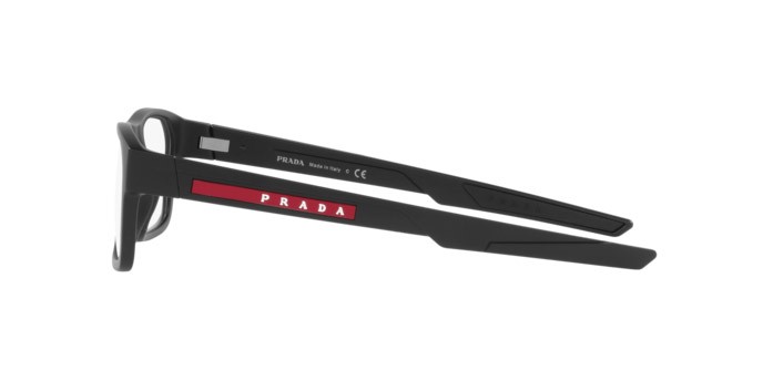 Eyeglasses Prada Linea Rossa PS 08OV (DG01O1) color black rubber shape rectangle lenses demo lens