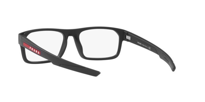 Eyeglasses Prada Linea Rossa PS 08OV (DG01O1) color black rubber shape rectangle lenses demo lens
