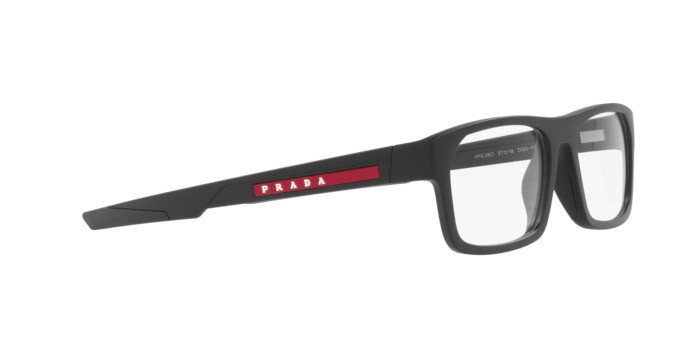 Eyeglasses Prada Linea Rossa PS 08OV (DG01O1) color black rubber shape rectangle lenses demo lens