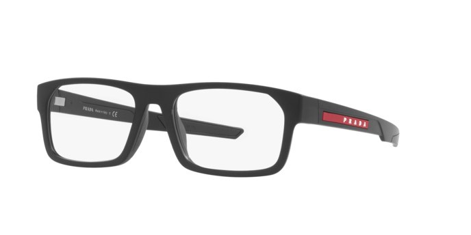 Eyeglasses Prada Linea Rossa PS 08OV (DG01O1) color black rubber shape rectangle lenses demo lens