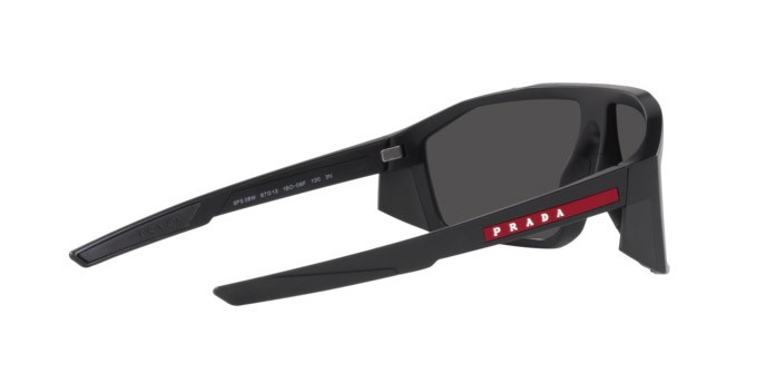 Sonnenbrillen Prada Linea Rossa PS 08WS (1BO06F) farbe matte black form unregelmäßig gläser dark grey