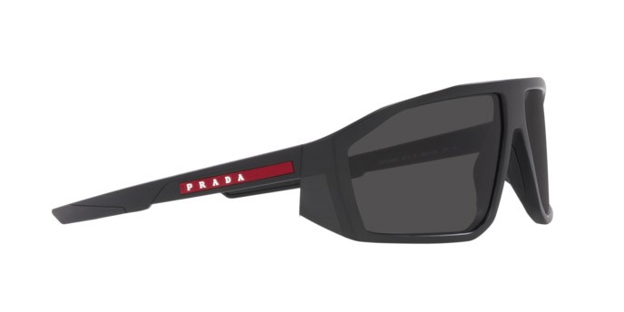Sonnenbrillen Prada Linea Rossa PS 08WS (1BO06F) farbe matte black form unregelmäßig gläser dark grey