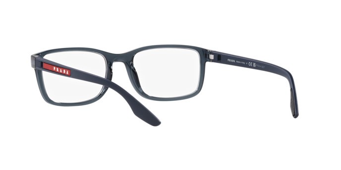 Brillen Prada Linea Rossa PS 09OV (CZH1O1) farbe cristallo blu form quadratisch gläser lente demo