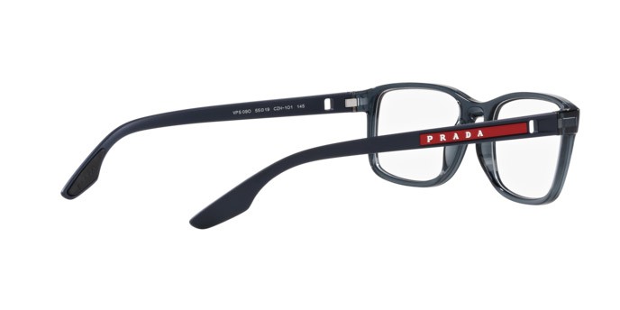 Brillen Prada Linea Rossa PS 09OV (CZH1O1) farbe cristallo blu form quadratisch gläser lente demo