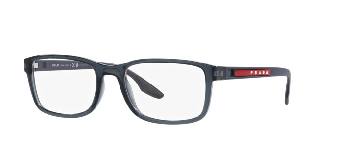 Brillen Prada Linea Rossa PS 09OV (CZH1O1) farbe cristallo blu form quadratisch gläser lente demo
