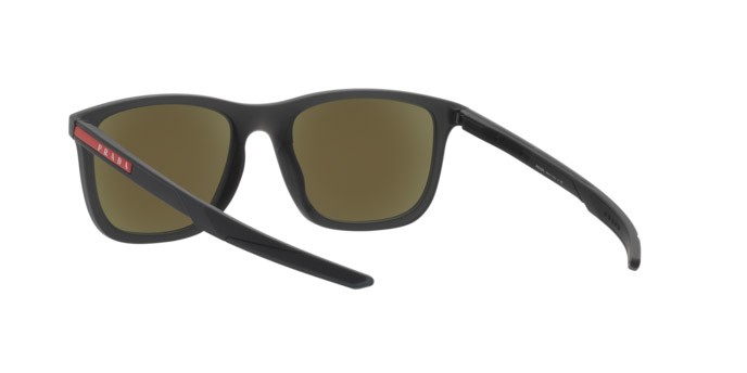 Sonnenbrillen Prada Linea Rossa PS 10WS (13C08R) farbe grey transparent rubber form quadratisch gläser light green mirror blue