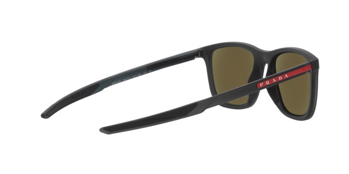 Sonnenbrillen Prada Linea Rossa PS 10WS (13C08R) farbe grey transparent rubber form quadratisch gläser light green mirror blue