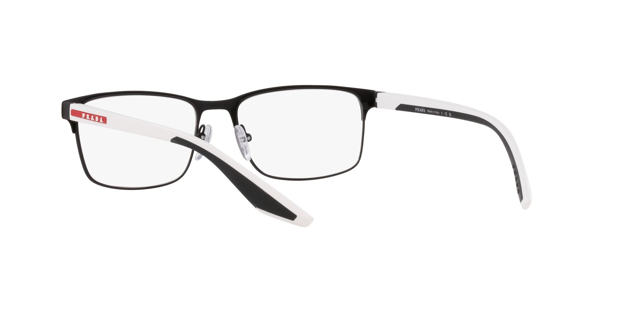Brillen Prada Linea Rossa PS 50PV (DG01O1) farbe nero effetto gommato form rechteckig gläser lente demo