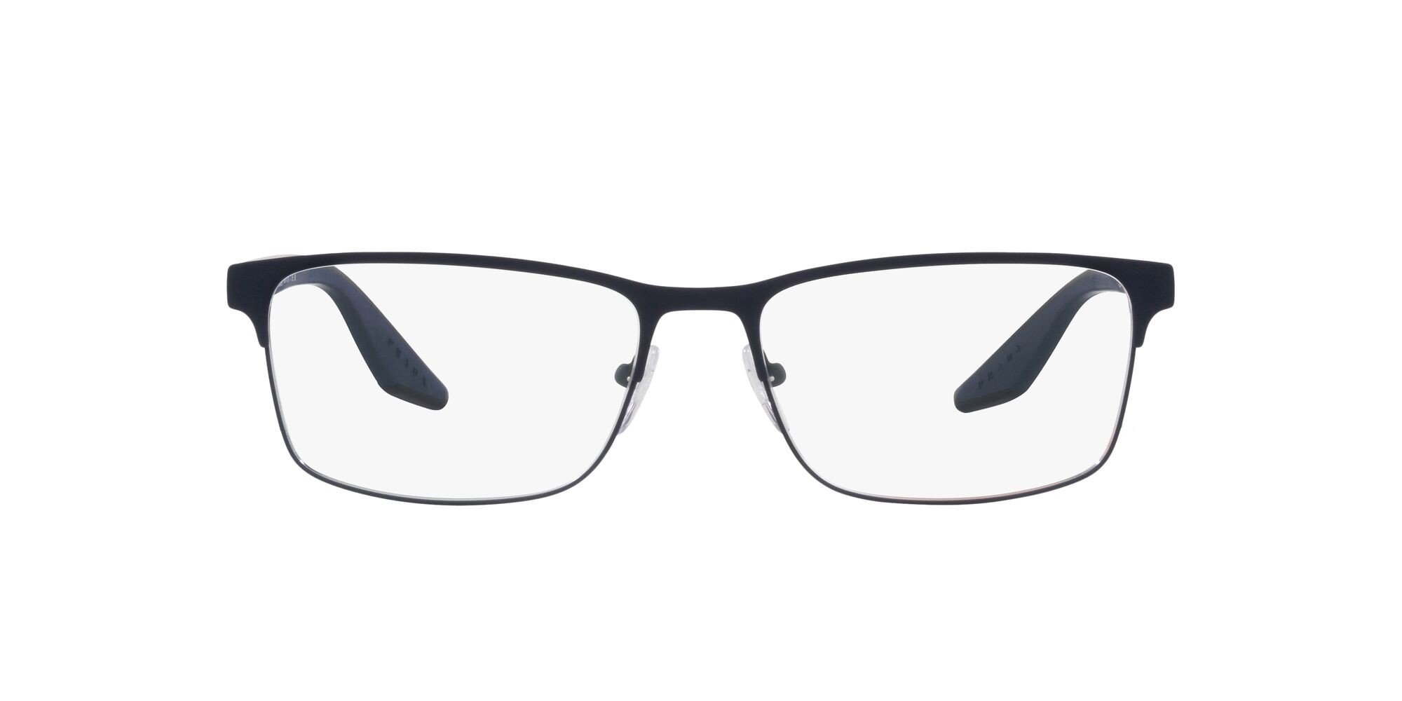 Occhiali da vista Prada Linea Rossa PS 50PV (TFY1O1) colore gomma blu forma rettangolare lenti lente demo