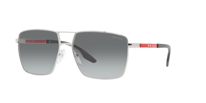 Sonnenbrillen Prada Linea Rossa PS 50WS (1BC08O) farbe silver form quadratisch gläser grey gradient