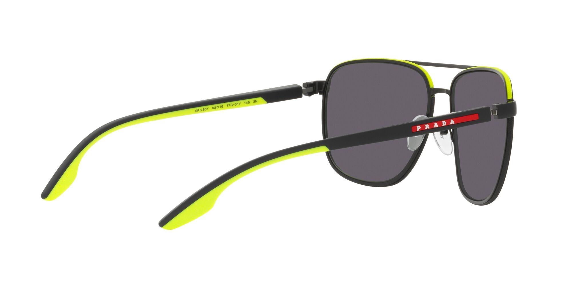 Sonnenbrillen Prada Linea Rossa PS 50YS (17G01V) farbe nero opaco form aviator gläser black grey tuning