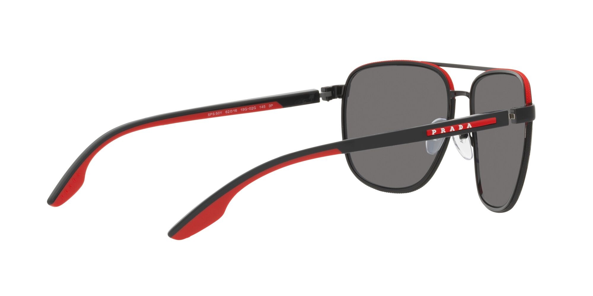 Sonnenbrillen Prada Linea Rossa PS 50YS (19G02G) farbe nero/rosso form aviator gläser polar grigio scuro