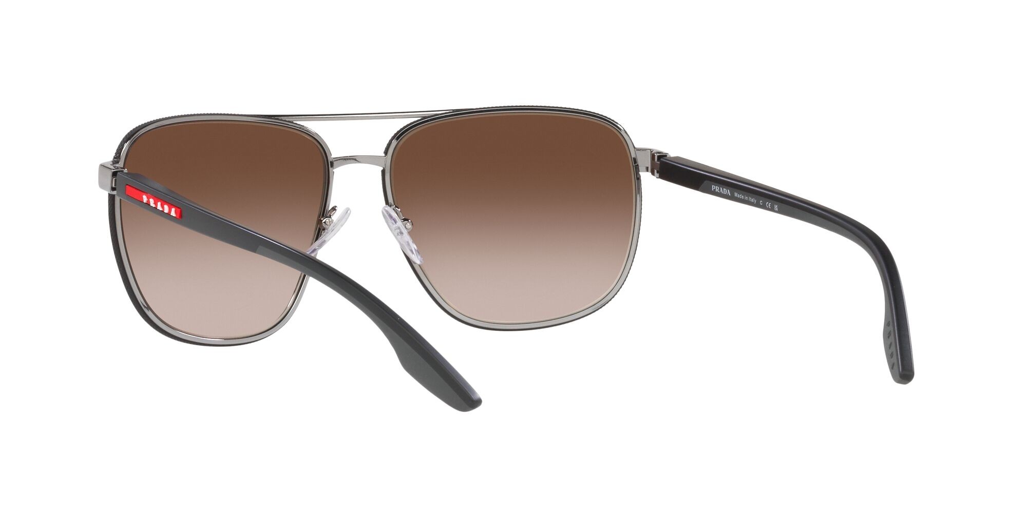 Sonnenbrillen Prada Linea Rossa PS 50YS (5AV02P) farbe gunmetal form aviator gläser marrone sfumato