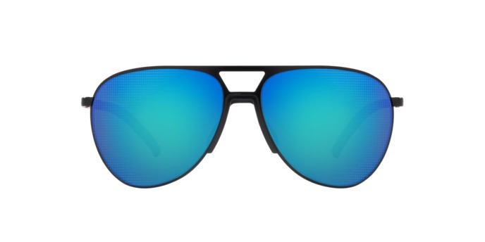 Sonnenbrillen Prada Linea Rossa PS 51XS (1BO08U) farbe nero opaco form aviator gläser verde chiaro specchiato blu