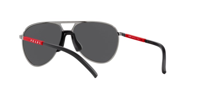 Sunglasses Prada Linea Rossa PS 51XS (5AV07U) color gunmetal shape aviator lenses grigio nero specchiato