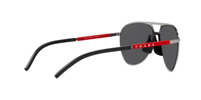 Sunglasses Prada Linea Rossa PS 51XS (5AV07U) color gunmetal shape aviator lenses grigio nero specchiato
