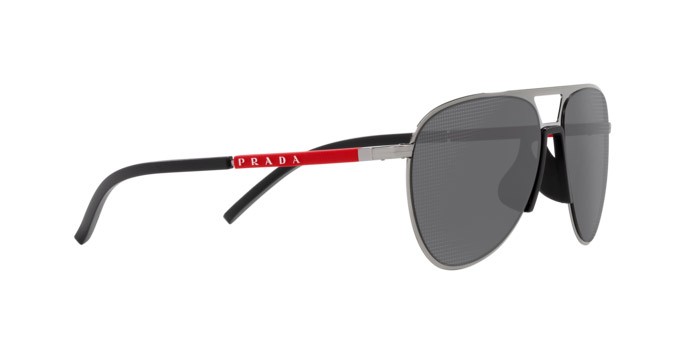 Sunglasses Prada Linea Rossa PS 51XS (5AV07U) color gunmetal shape aviator lenses grigio nero specchiato