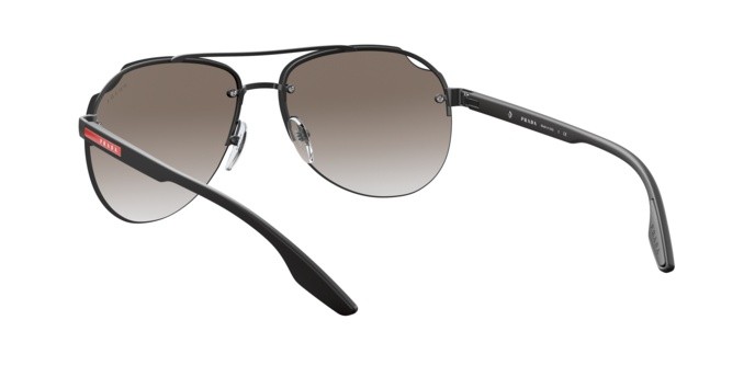 Sonnenbrillen Prada Linea Rossa PS 52VS (1BO5O0) farbe matte black form aviator gläser gradient grey mirror silver