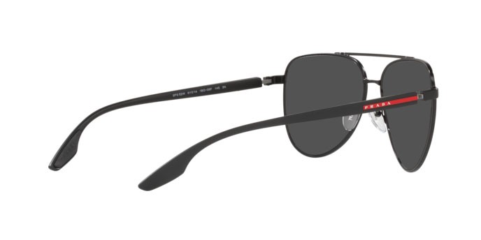 Sonnenbrillen Prada Linea Rossa PS 52WS (1BO06F) farbe matte black form aviator gläser dark grey