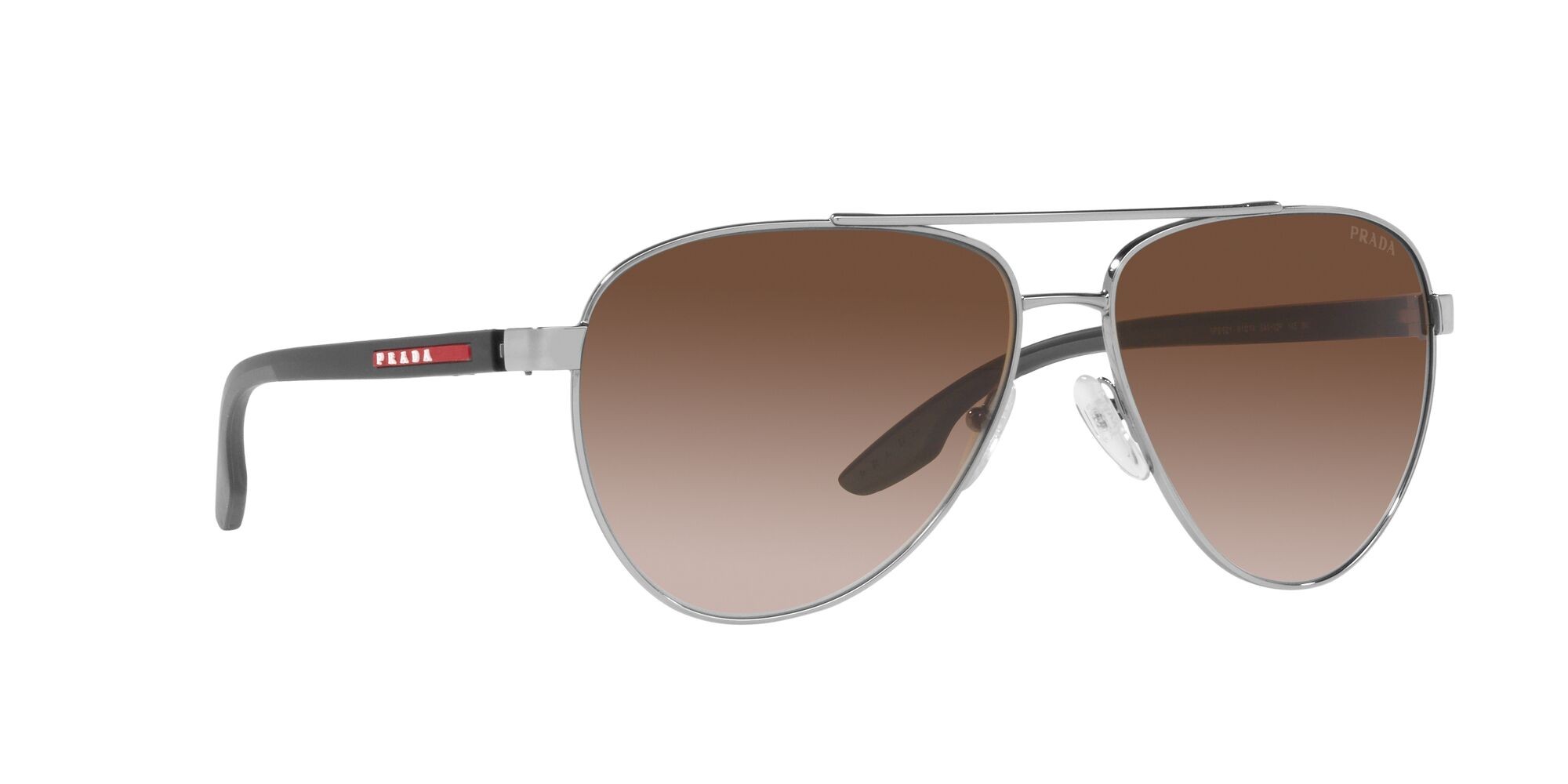 Sonnenbrillen Prada Linea Rossa PS 52YS (5AV02P) farbe gunmetal form aviator gläser marrone sfumato