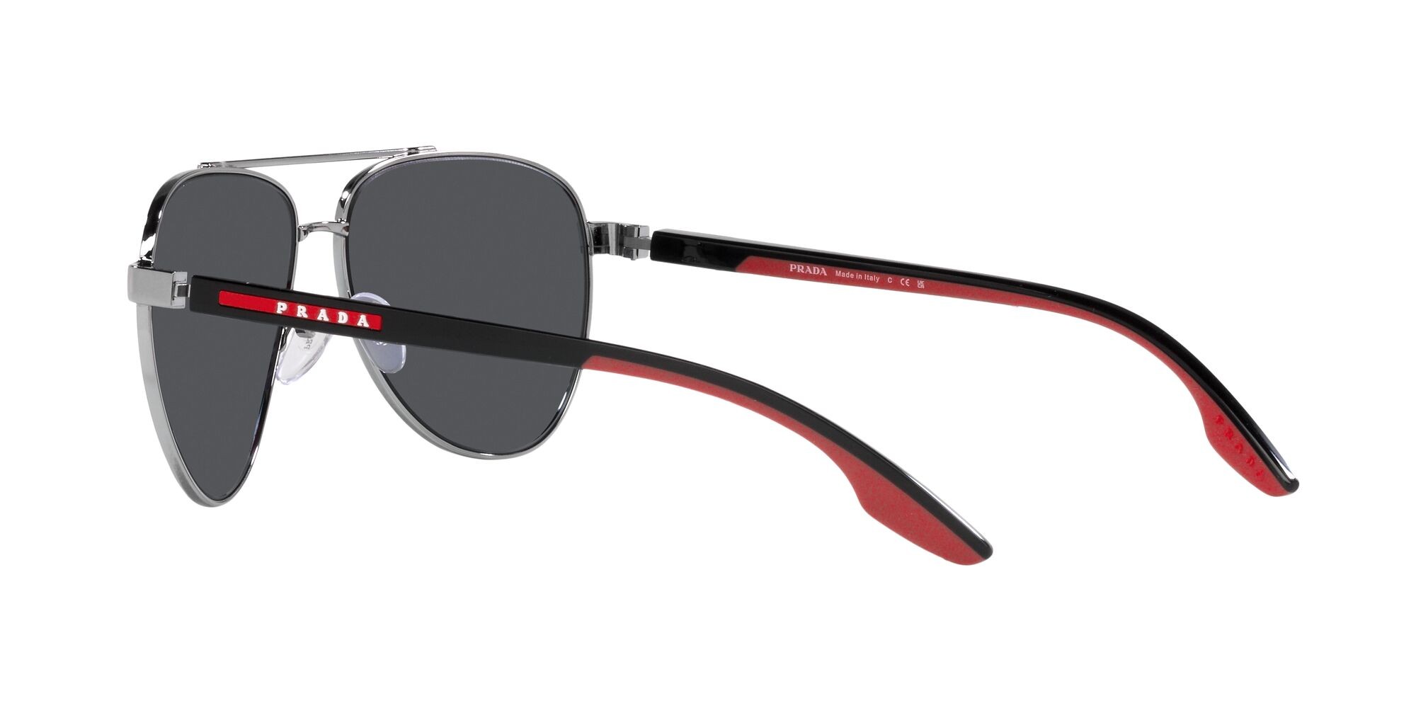 Sonnenbrillen Prada Linea Rossa PS 52YS (5AV07G) farbe gunmetal form aviator gläser grigio nero specchiato