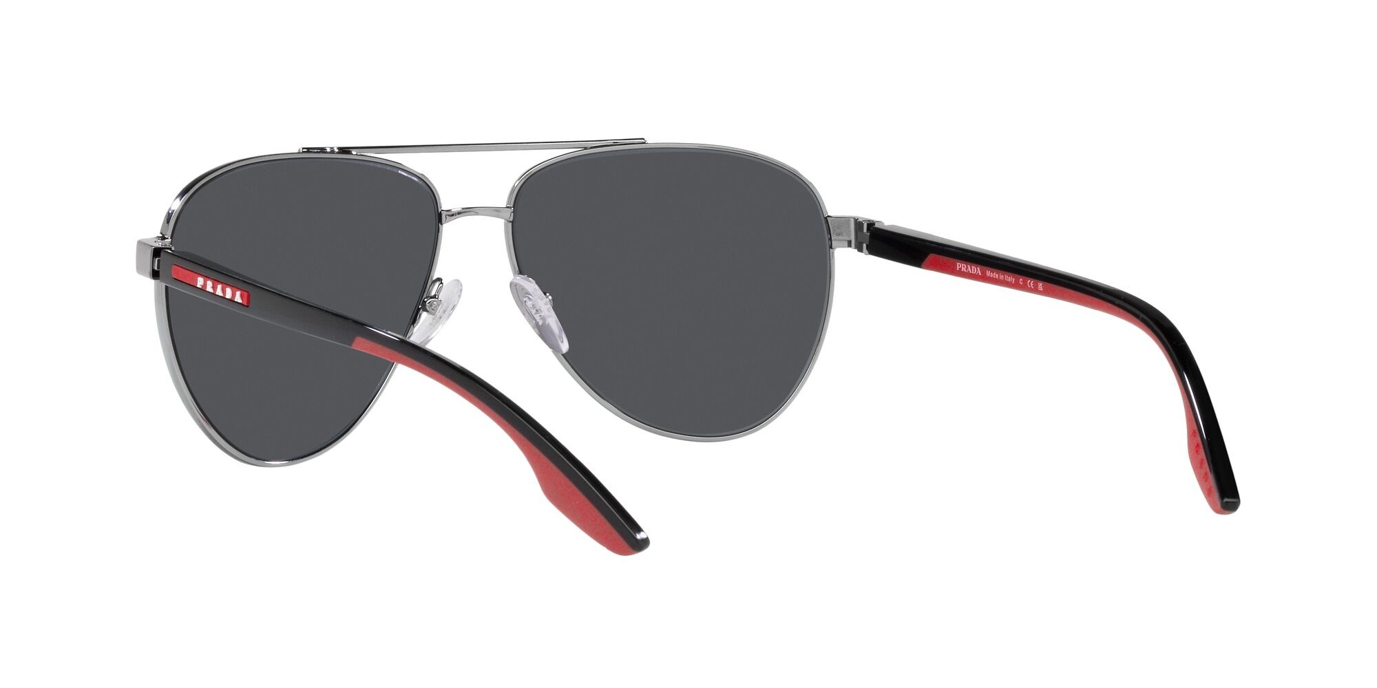 Sonnenbrillen Prada Linea Rossa PS 52YS (5AV07G) farbe gunmetal form aviator gläser grigio nero specchiato