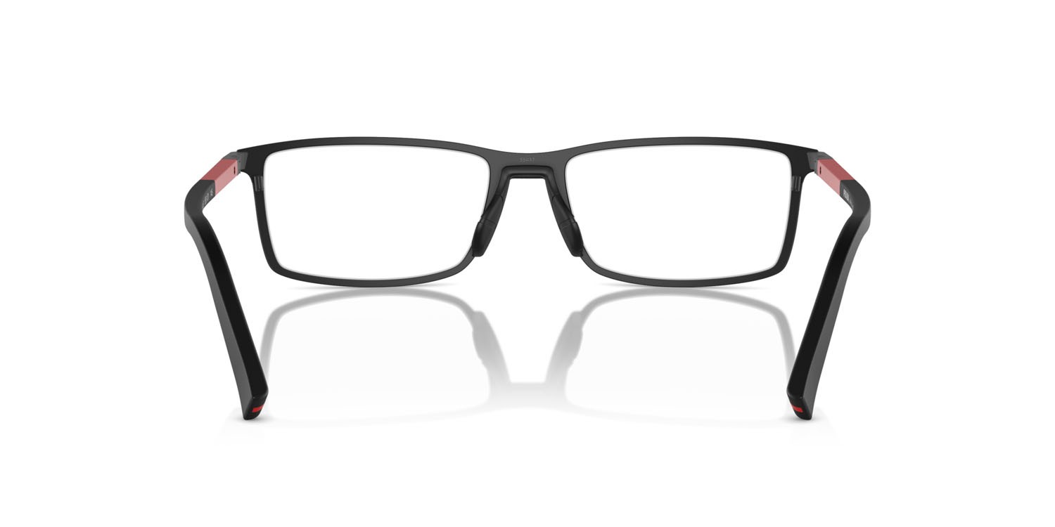 Eyeglasses Prada Linea Rossa PS 53QV (1BO1O1) color nero opaco shape rectangle lenses lente demo