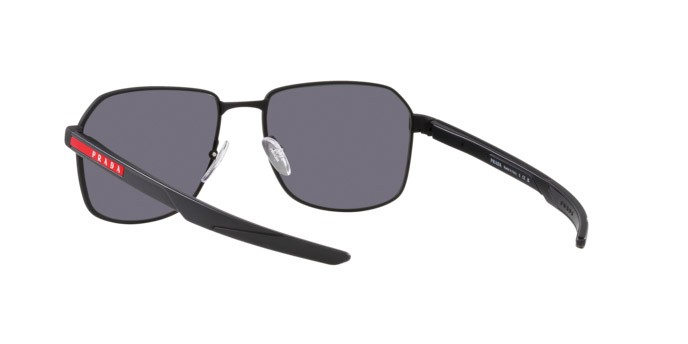 Sonnenbrillen Prada Linea Rossa PS 54WS (DG010A) farbe nero effetto gommato form rechteckig gläser grigio scuro a specchio