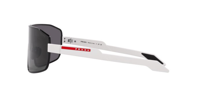 Sunglasses Prada Linea Rossa PS 54YS (1AB01V) color nero shape irregular lenses grigio