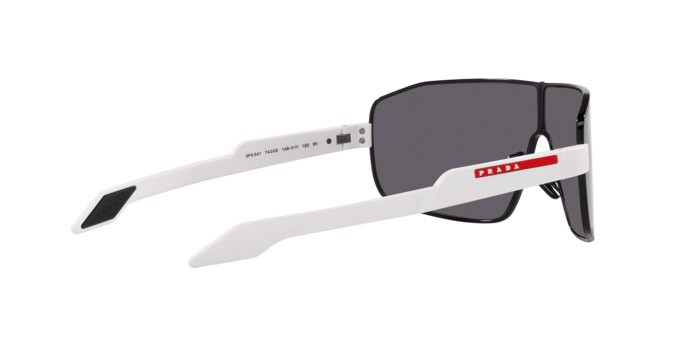 Sunglasses Prada Linea Rossa PS 54YS (1AB01V) color nero shape irregular lenses grigio