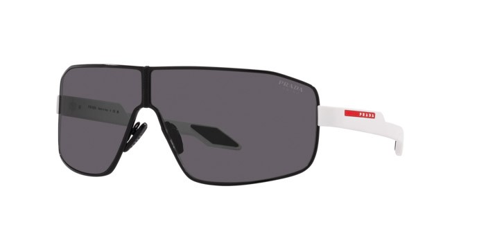 Sunglasses Prada Linea Rossa PS 54YS (1AB01V) color nero shape irregular lenses grigio